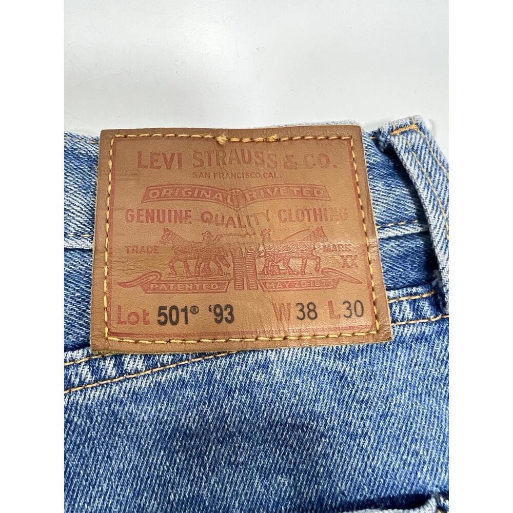 Levi’s 501 93’ Jeans Men’s 38x30 Premium Big E Logo Tab Button Fly Distressed - Picture 6 of 9